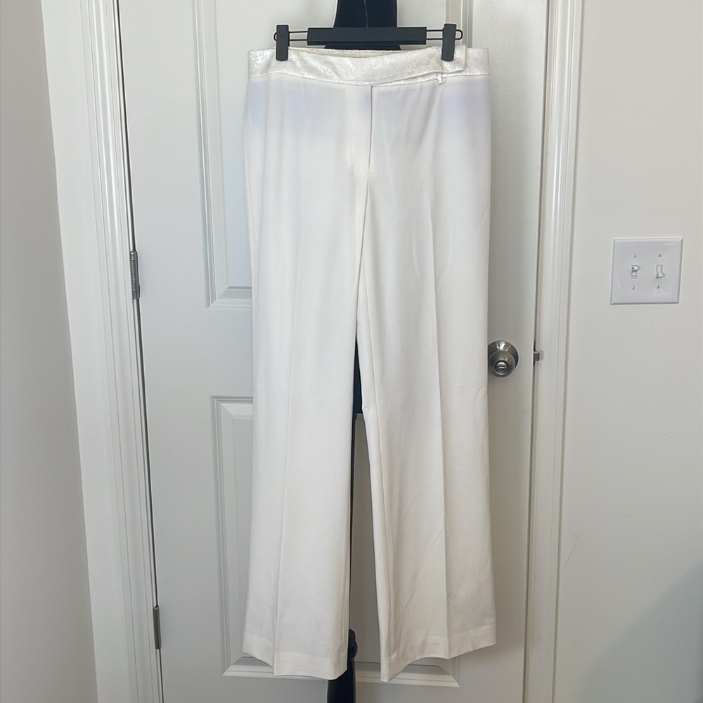Apostrophe Stretch Ivory Dress Pants  Size 10